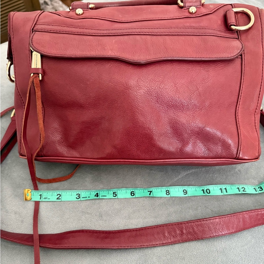 Rebecca Minkoff M.A.B Morning After Bag Leather Satchel Burgundy - Picture 6 of 7
